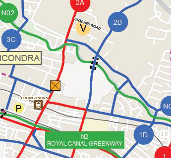 Cycle paths and greenways in Clonliffe